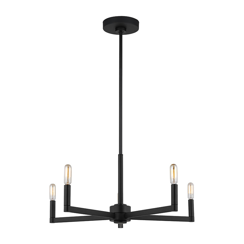 Visual Comfort 3164205EN Fullton 5-lt 24" LED Chandelier - Midnight Black
