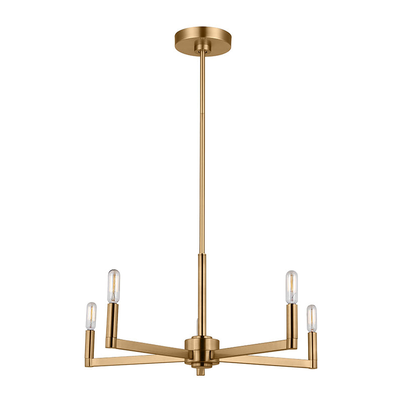 Visual Comfort 3164205EN Fullton 5-lt 24" LED Chandelier - Satin Brass