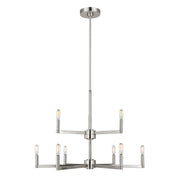 Visual Comfort 3164209EN Fullton 9-lt 30" LED Chandelier - Brushed Nickel