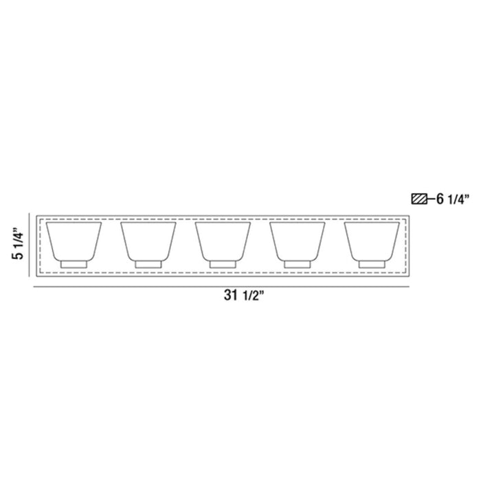 Eurofase 31803 Trent 5-lt 32" LED Vanity Light