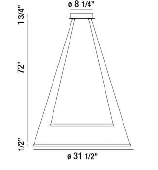 Eurofase 31861 Valley 2-lt 32" Wide LED Pendant