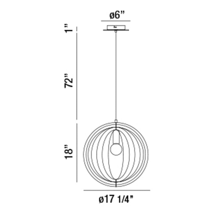 Eurofase 31874 Abruzzo 1-lt 17" Pendant