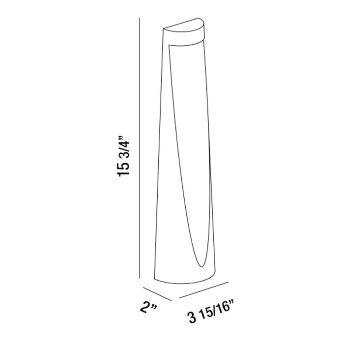 Eurofase 31916 Bira 1-lt 16" Tall LED Outdoor Bollard