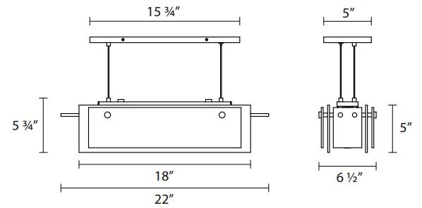 Sonneman 3216 Suspended Glass Slim 1-lt 22" LED Pendant