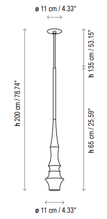 Bover Slend 02 1-lt 4" LED Pendant