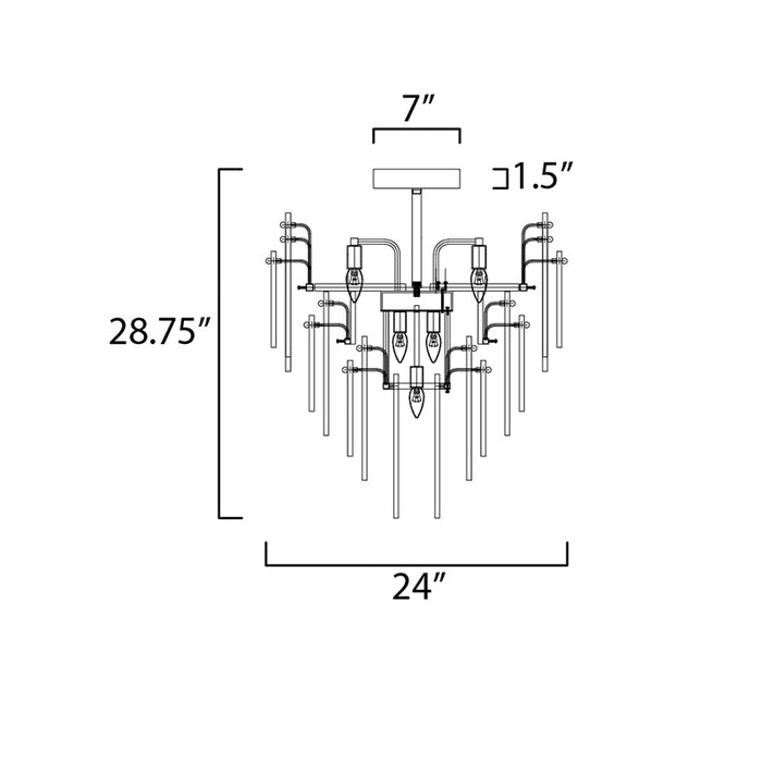 Maxim 32320 Majestic 10-lt 24" Flush Mount