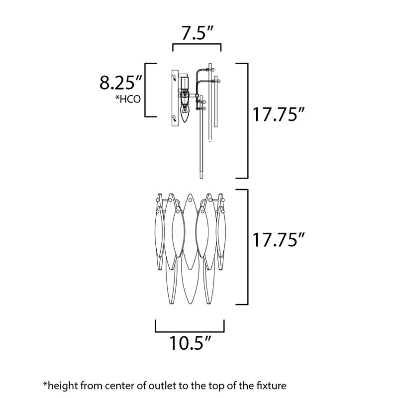 Maxim 32322 Majestic 3-lt 11" Wall Sconce