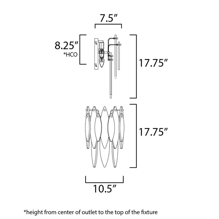 Maxim 32322 Majestic 3-lt 11" Wall Sconce