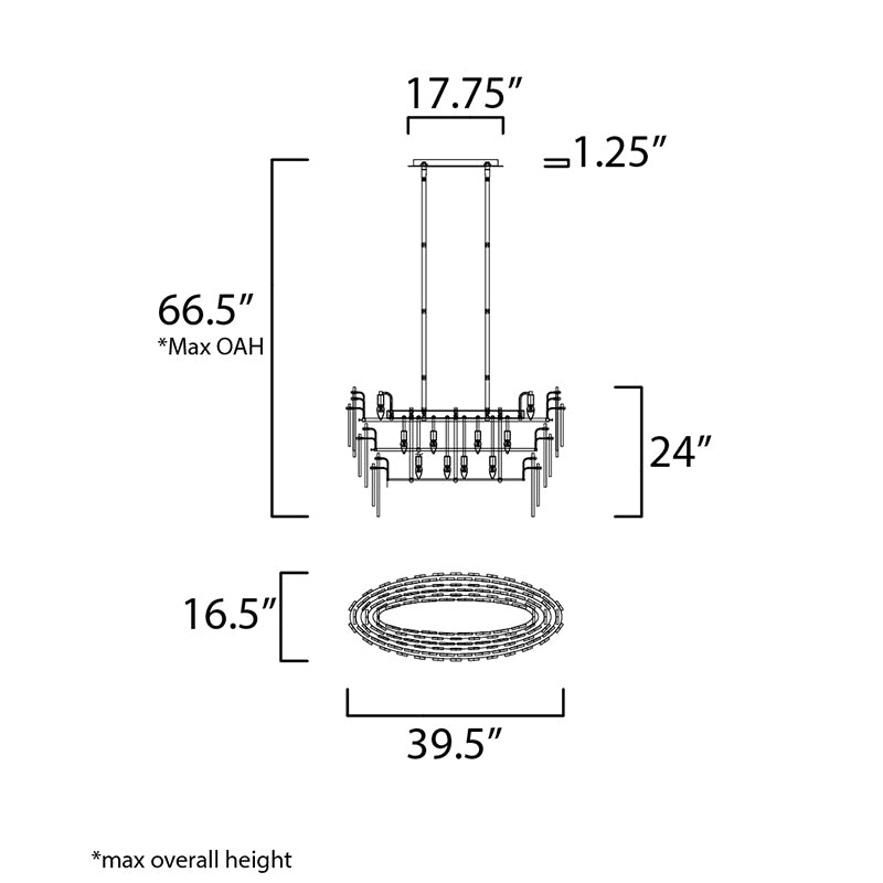 Maxim 32326 Majestic 18-lt 40" Linear Chandelier