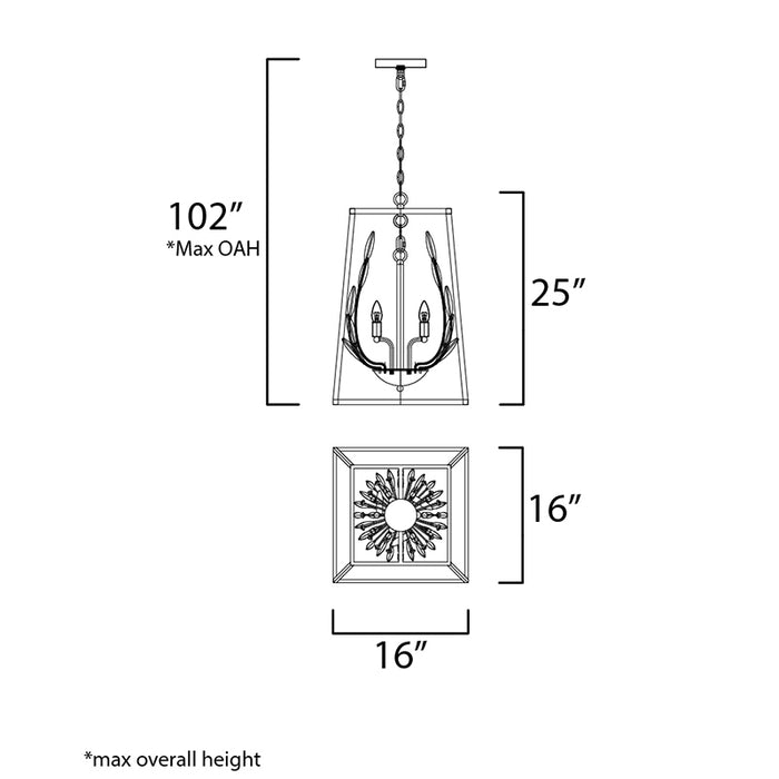 Maxim 32404 Bouquet 4-lt 16" Pendant