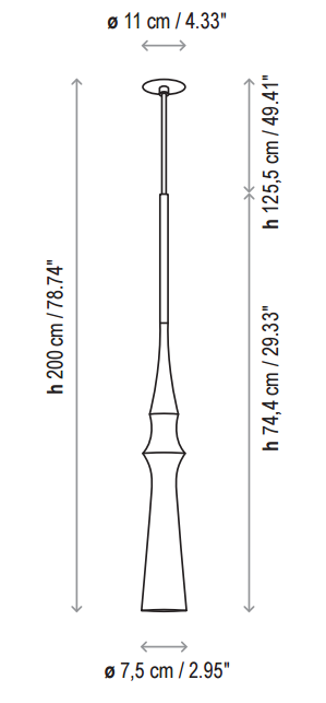 Bover Slend 03 1-lt 3" LED Pendant