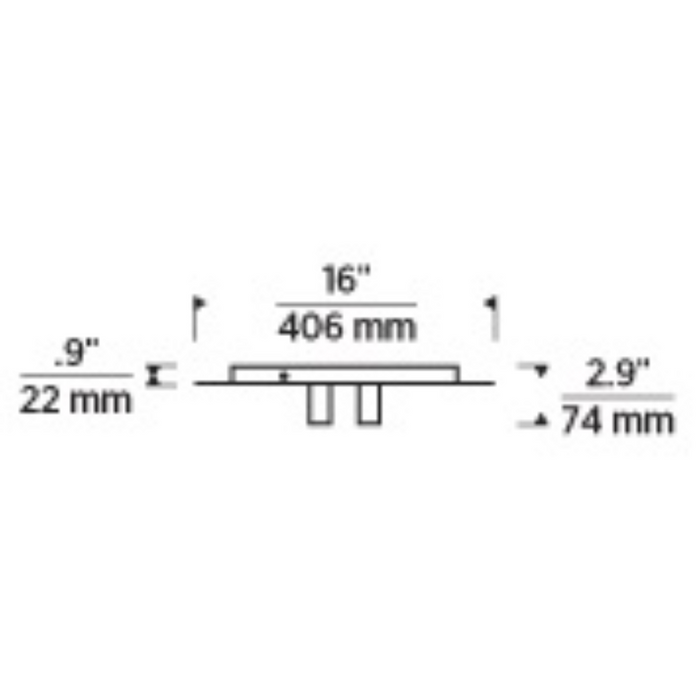 Tech 700FMPNT16 Ponte 16 3-lt 16" LED Flush Mount