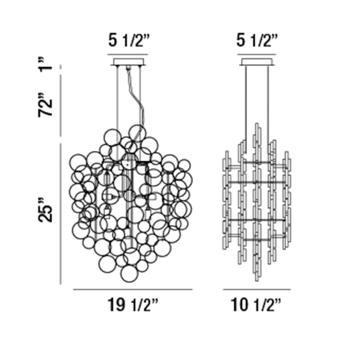 Eurofase 34030 Trento 7-lt 20" Chandelier