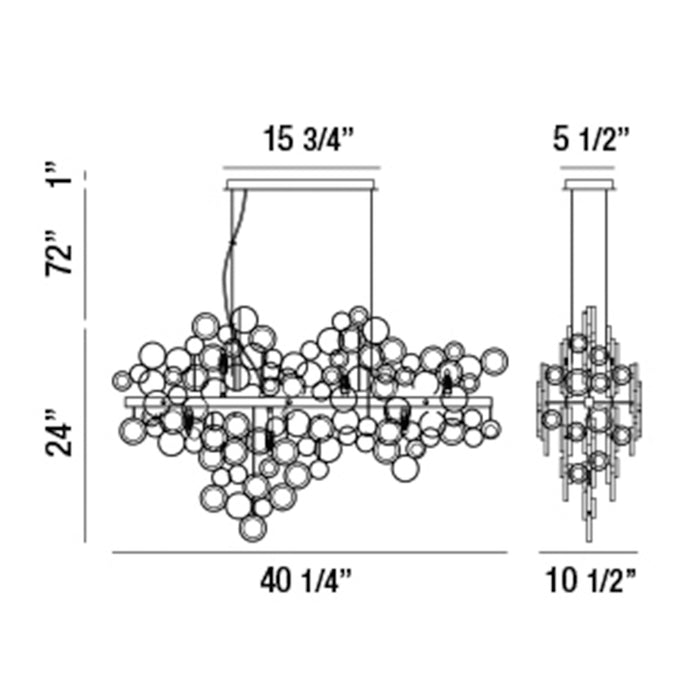 Eurofase 34031 Trento 12-lt 40" Linear Chandelier