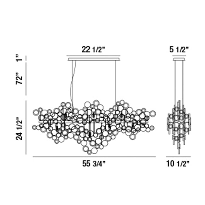 Eurofase 34032 Trento 15-lt 56" Linear Chandelier