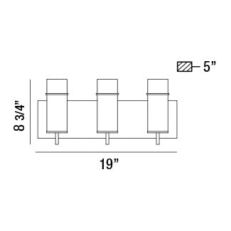 Eurofase 34134 Pista 3-lt 19" Wide Vanity Light