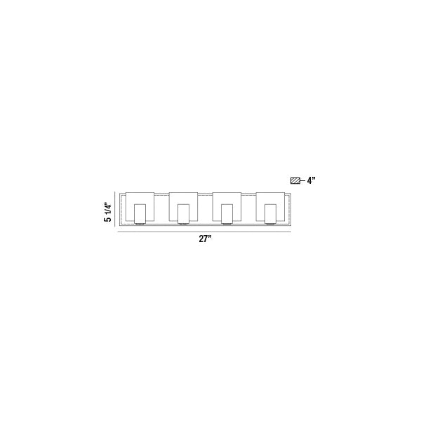 Eurofase 34144 Canmore 4-lt 27" Wide LED Bath Bar