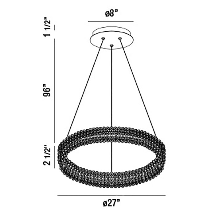 Eurofase 43924 Sassi 1-lt 36" LED Ring Chandelier