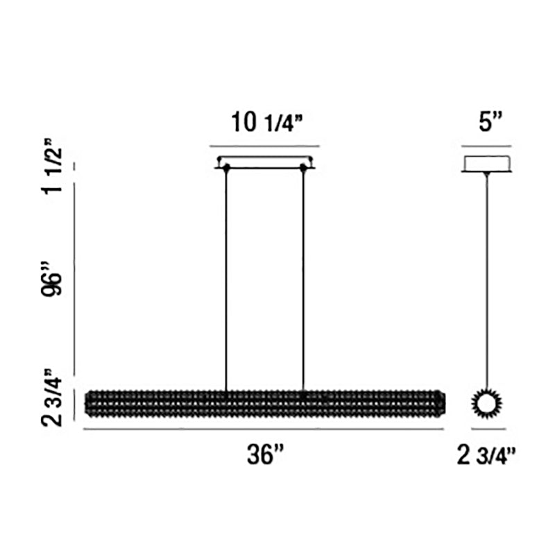 Eurofase 34154 Sassi 1-lt 36" LED Linear Chandelier