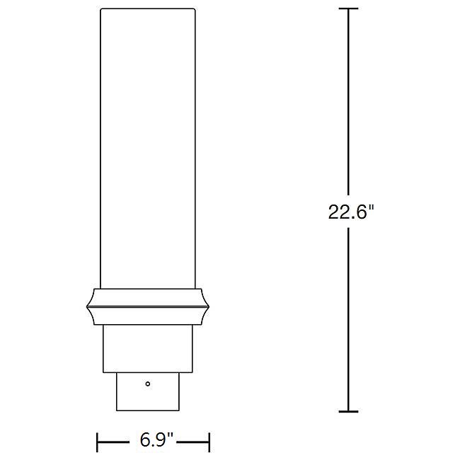 Hubbardton Forge 344935 Rook 1-lt 23" Tall Outdoor Post Light