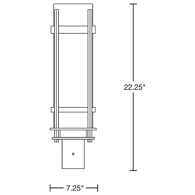 Hubbardton Forge 345895 Banded 1-lt 22" Tall Outdoor Post Light