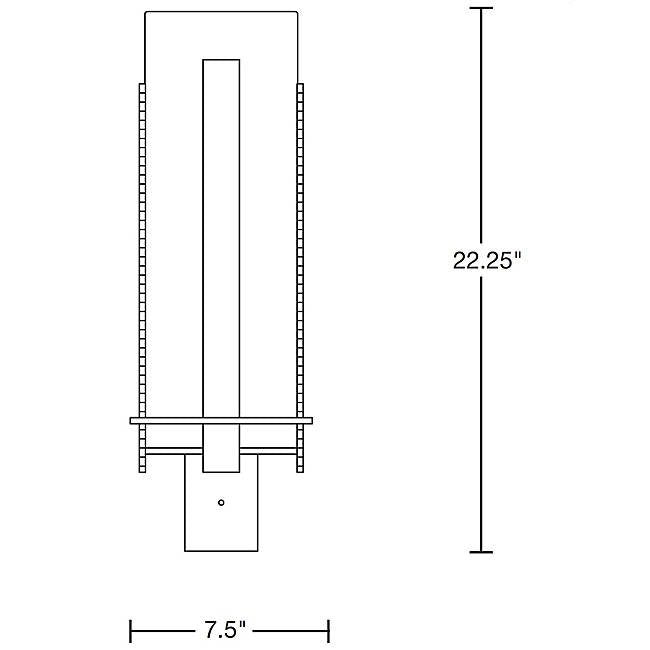 Hubbardton Forge 347288 Forged Vertical Bars 1-lt 22" Tall Outdoor Post Light