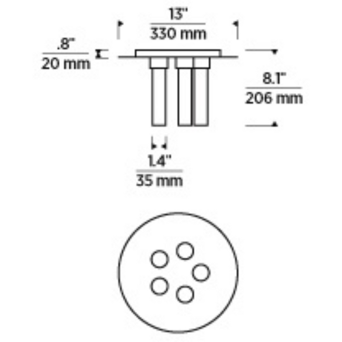 Tech 700FMKLA13 Kola 5-lt 13" LED Flush Mount