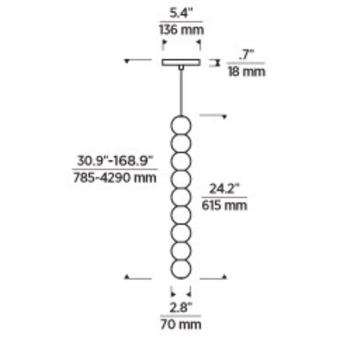 Tech 700TDOBT9 Orbet 9-lt 3" LED Pendant