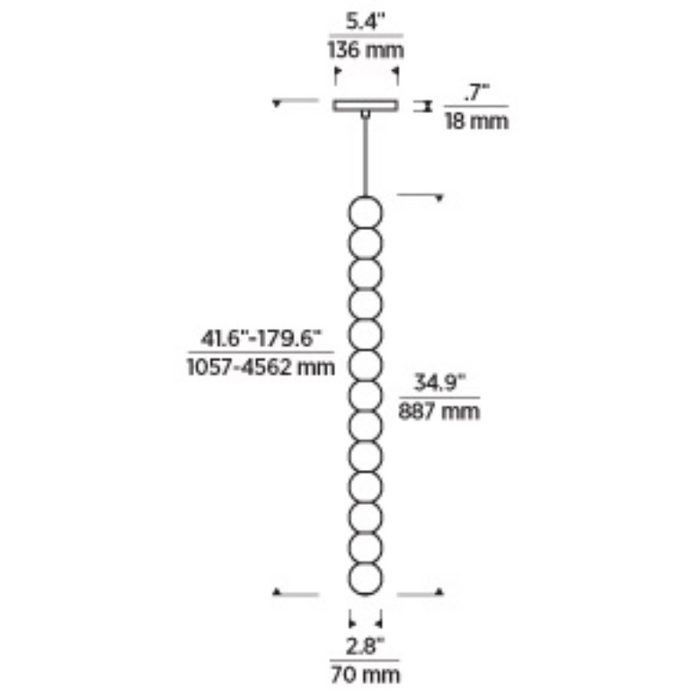 Tech 700TDOBT13 Orbet 13-lt 3" LED Pendant