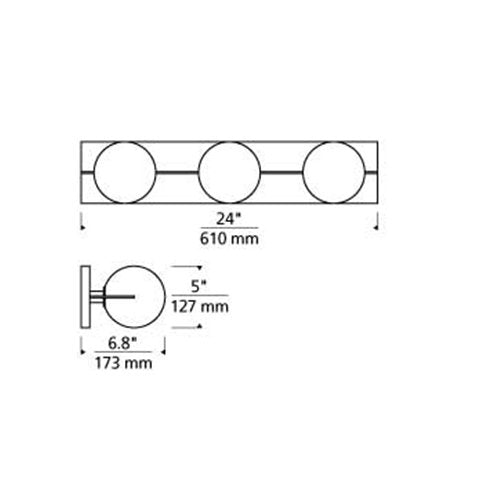 Tech 700BCOBL3 Orbel 3-lt 24" LED Bath Light