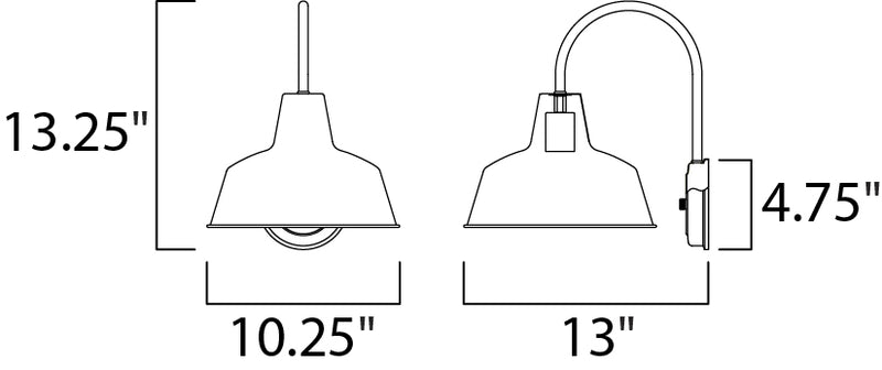 Maxim 35016 Pier M 1-lt 10.25" Outdoor Wall Sconce