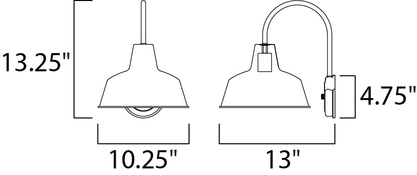 Maxim 35016 Pier M 1-lt 10.25" Outdoor Wall Sconce