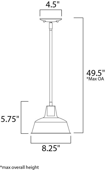 Maxim 35017 Pier M 1-lt  8.25" Outdoor Pendant