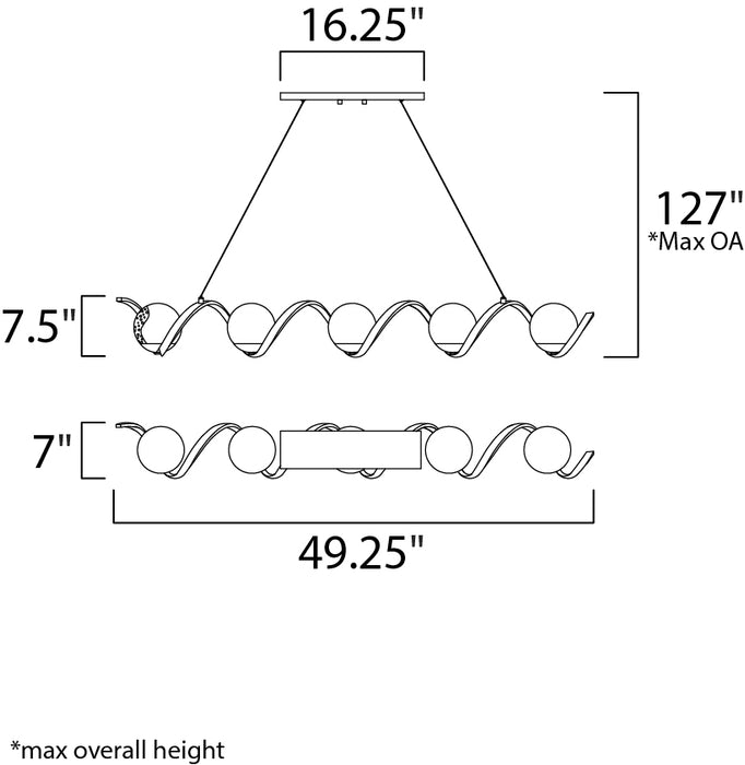 Maxim 35105 Curlicue 5-lt 49.25" Pendant