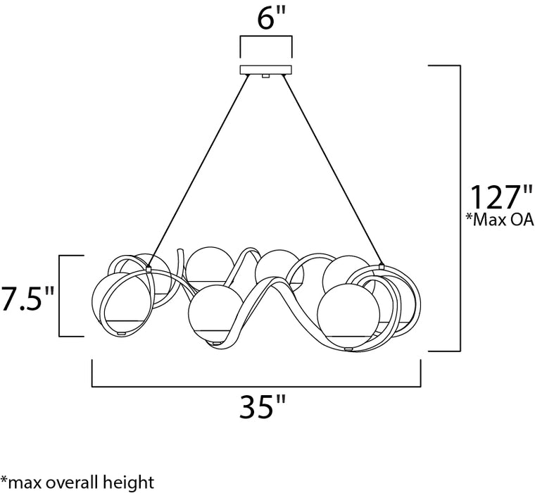 Maxim 35108 Curlicue 8-lt 35" Pendant