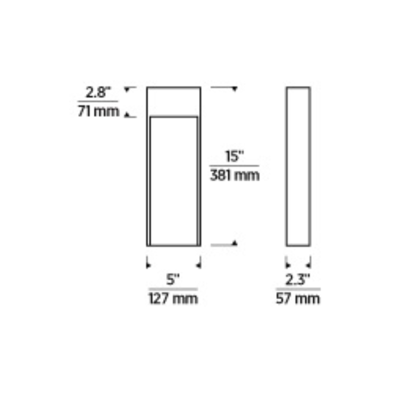 Tech 700OWINGA Inga 15 1-lt 15" Tall LED Indoor/Outdoor Wall Sconce