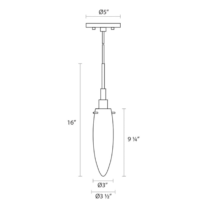 Sonneman 3551 Candela 1-lt 4" Torpedo Pendant