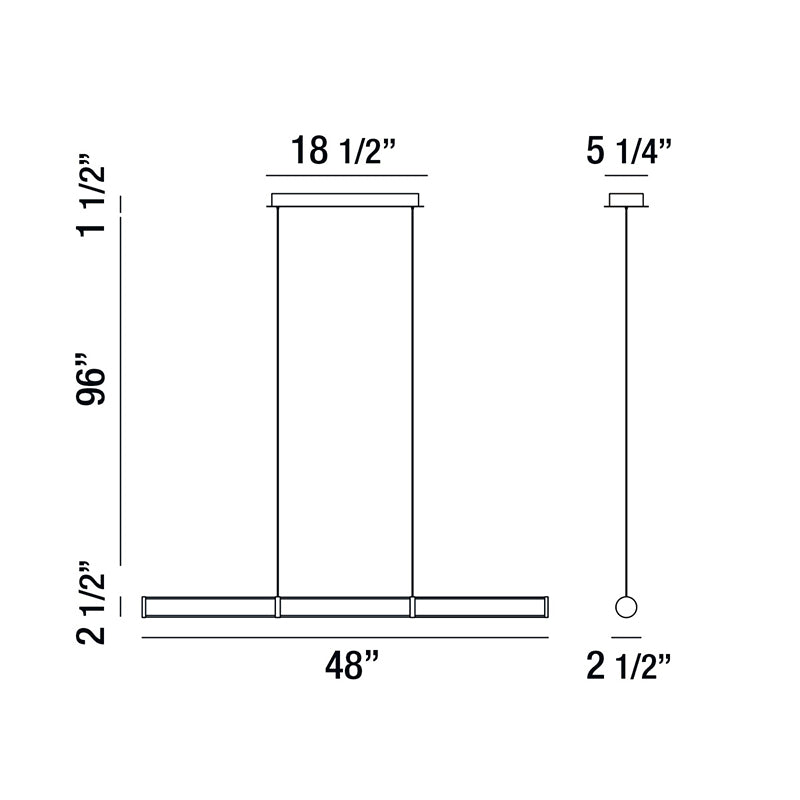 Eurofase 35684 Shaw 48" LED Linear Chandelier