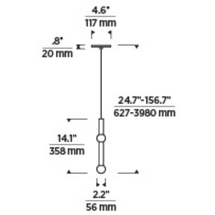 Tech 700TRSPGYD1 Guyed 1-lt 2" LED Pendant