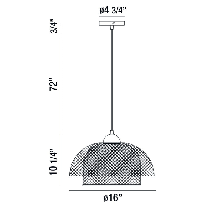 Eurofase 35945 Kenmore 1-lt 16" Round LED Pendant