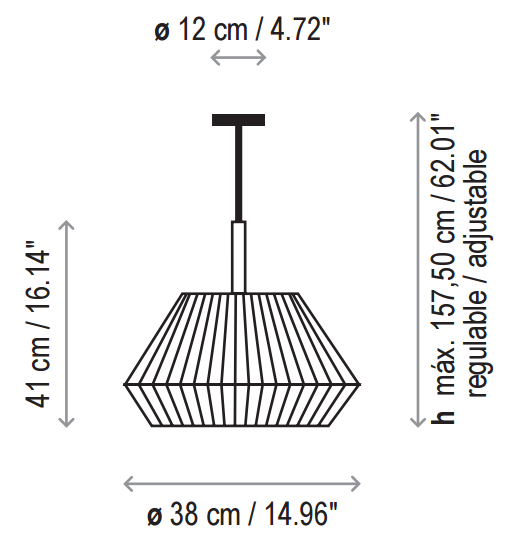 Bover Mei 38 1-lt 15" Pendant