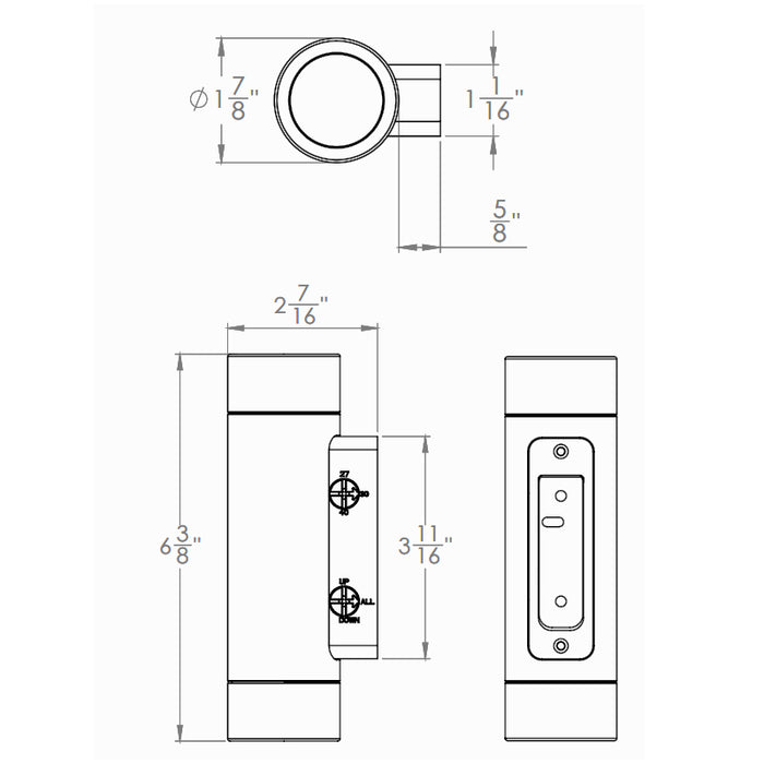 WAC 3611 12V 6" LED Cylinder Wall Mount