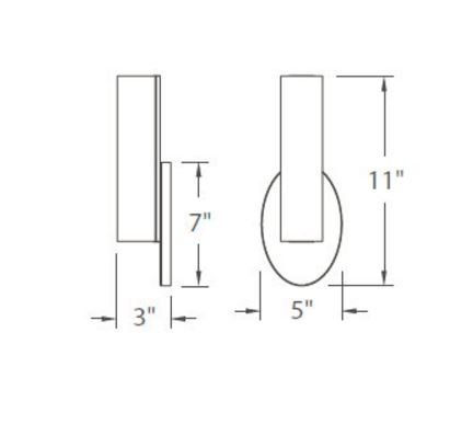 Modern Forms WS-3611 Loft 1-lt 12" Tall LED Bath Light