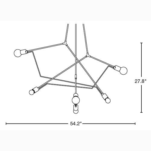 Hubbardton Forge 362015 Divergence 6-lt 54" Outdoor Pendant