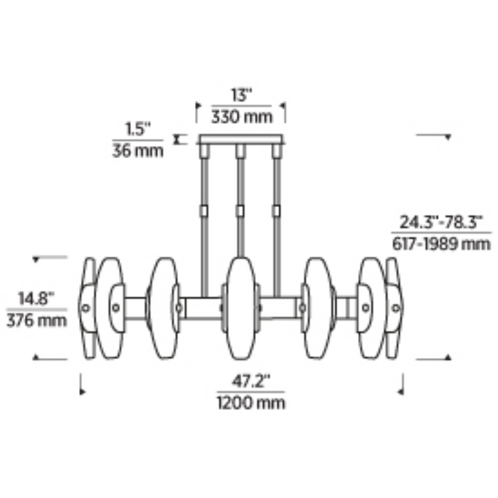 Tech 700WYT12 Wythe 12-lt 47" LED Chandelier