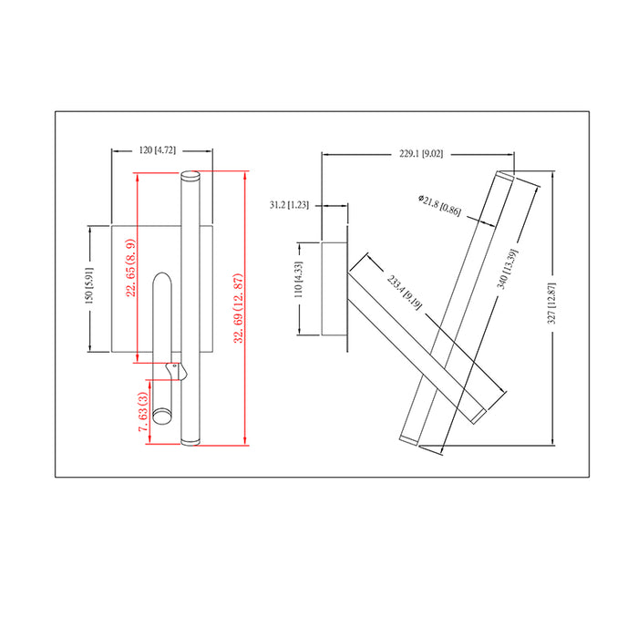 Eurofase 36252 Crossroads 3-lt 13" Tall LED Wall Sconce