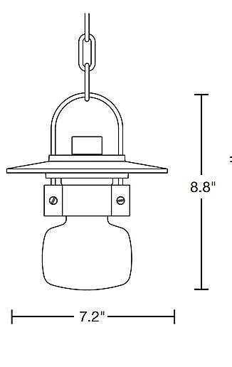 Hubbardton Forge 363001 Mason Small 1-lt 7" LED Outdoor Pendant
