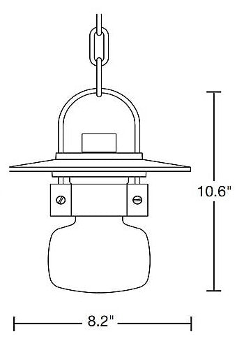 Hubbardton Forge 363003 Mason 1-lt 8" LED Outdoor Pendant