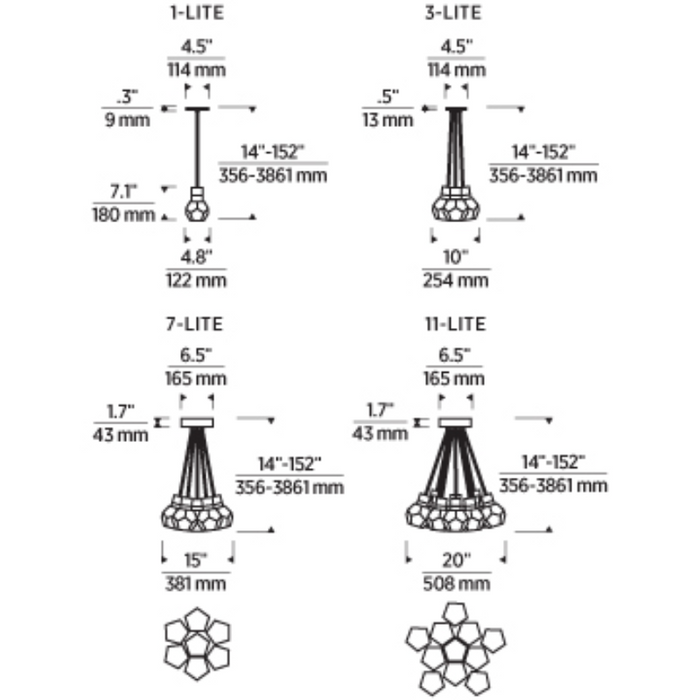 Tech 700TDKIRAP3 Kira 3-lt 10" LED Pendant, 3000K