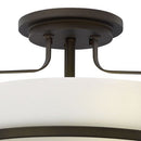 Hinkley 3641 Harper 3-lt 15" LED Semi Flush Mount with Etched Opal Glass